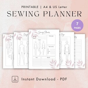 Sewing Planner Printable, How To Sew Your Own Sewing Projects Journal, Digital Pattern Organiser, Fashion Designer Planner, Seamstress Gift