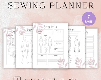 Sewing Planner Printable, How To Sew Your Own Sewing Projects Journal, Digital Pattern Organiser, Fashion Designer Planner, Seamstress Gift