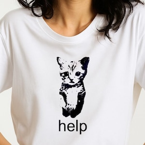 Leuke kattenmeme T-shirt | Grappig kattenshirt | T-shirt met print kitten | Harajuku | Overhemd kattenmeme | Shirt kattenliefhebber | Grappig kattenshirt | Kattenmeme