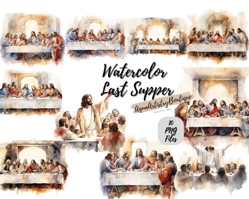 Watercolor the Last Supper Digital Download Wall Art - Etsy