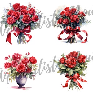 Watercolor Valentine Flower Bouquet |digital Download|wall Art ...