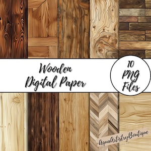 Papel digital de madera / Fondo de madera / Papel digital de madera / Clipart de textura de madera / Patrón sin costuras / Patrón de madera / Patrón de tablones de madera