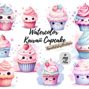 Aquarell Cupcake | Digitaler Download | Wandkunst | Aquarell Clipart | Cupcake PNG | Einladung Clipart | Cupcake Clipart