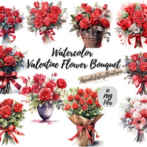 Watercolor Valentine Flower Bouquet |digital Download|wall Art ...