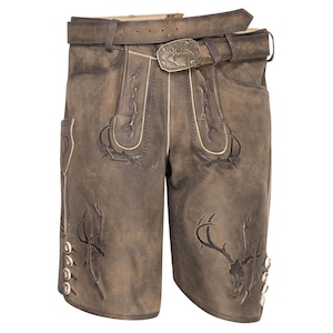 Handmade Leather Lederhosen: Authentic Bavarian Oktoberfest Shorts