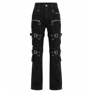 Tripp Nyc Black Strap Denim - Etsy