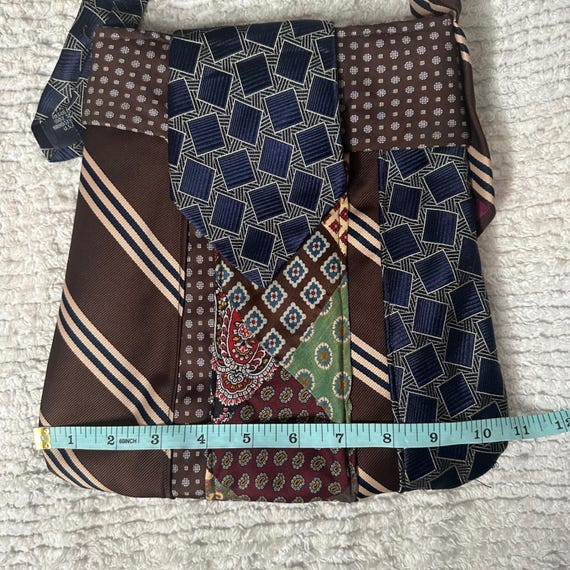 Unique Patchwork Tie Shoulder Bag Boho Upcycled D… - image 8