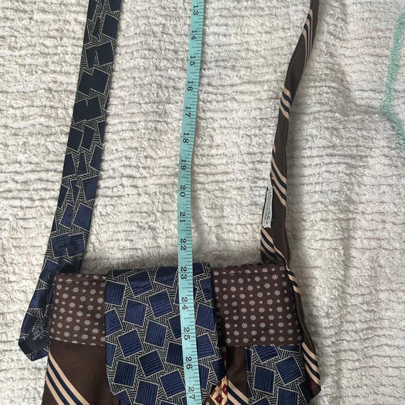 Unique Patchwork Tie Shoulder Bag Boho Upcycled D… - image 7