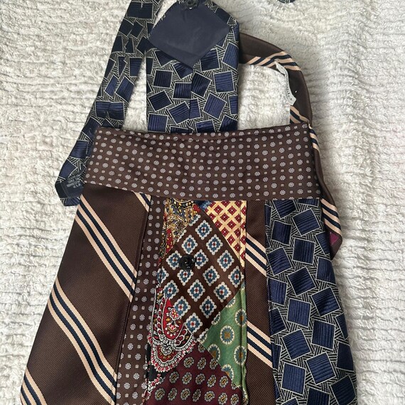 Unique Patchwork Tie Shoulder Bag Boho Upcycled D… - image 3