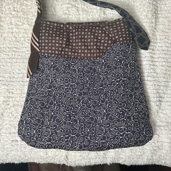 Unique Patchwork Tie Shoulder Bag Boho Upcycled D… - image 5