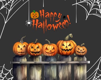 Feliz Halloween PNG, sublimación de Halloween, diseño de calabaza