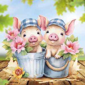 Pig Sublimation, Farm Animals, Pig PNG, Sublimation Design