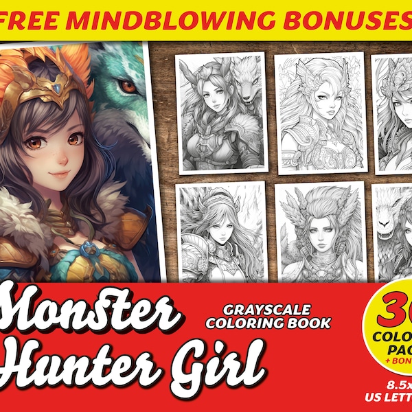 Monster Girl Coloring Page - Etsy