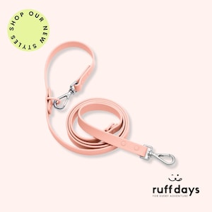 Light Pink Dog Leash | Waterproof | Hands Free | Silver Hardware | High Quality Pet Accessory