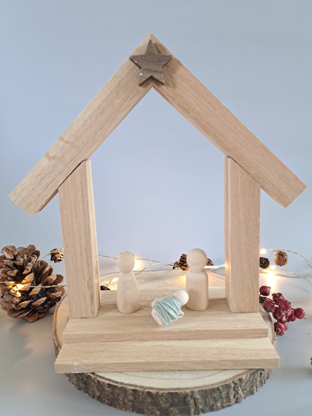 Wooden Nativity Christmas Decoration Wooden Figures Gift Etsy