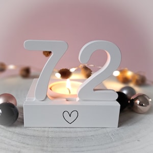 Tealight holder customizable with two numbers | Birthday Anniversary Wedding Anniversary | Table number | souvenir | Gift