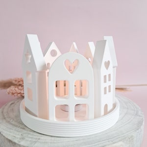 Light houses 8 pieces white on decorative tray plate | Gift Raysin Keraflott | City of lights | Gift | Raysin light house | Tealight