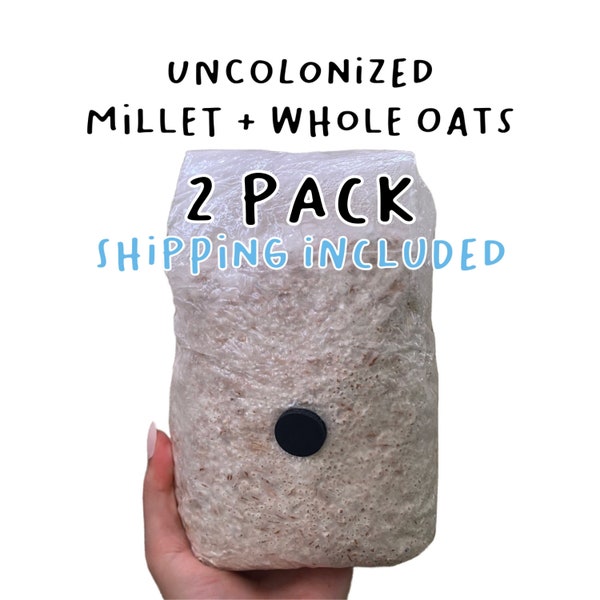 Millet 'n' Oats Grain Bags | Ready-To-Inoculate for Mushroom Spawn Cultivation | Premium 2 Pack