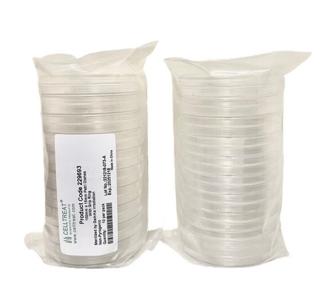 Sterile Empty Petri Dishes for Agar, Empty Agar Plates for Mycology,  Celltreat, Sterilized Empty Agar Plates, 100mm - Etsy