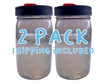 Liquid Culture Jars for Mushroom Cultivation: Sterile | LME + Peptones | Magnetic Stir Bar & Leak-Proof Lids | Premium Set of 2