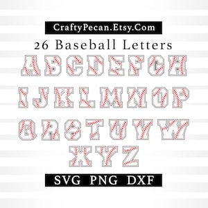 Baseball Font SVG: Stitched Alphabet Letters (PNG, DXF)