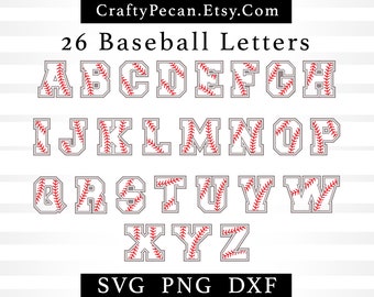 Baseball Font SVG: Stitched Alphabet Letters (PNG, DXF)