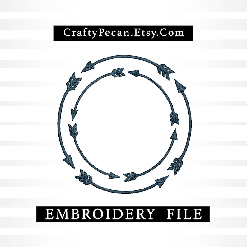 Arrow Embroidery Design, Double Arrow Monogram Frame Embroidery Pes Hus