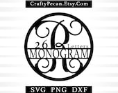 Circle Monogram Sign Alphabet Svg, Split Monogram Svg Png, Split Letter Svg, Wood Metal Name Sign Design digital product, Plasma cut files
