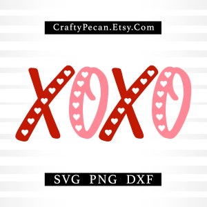 XOXO Svg, San Valentín Svg, Beso Svg, Amor Svg Dxf Archivos de corte, sublimación xoxo, imágenes prediseñadas de San Valentín PNG, Descarga digital
