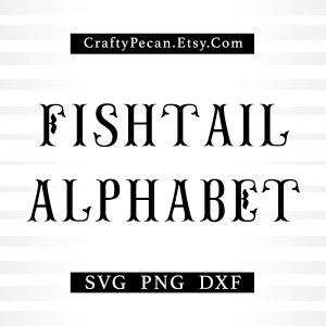 Fuente Fishtail (SVG/PNG), Alfabeto monograma (SVG), Fuente Cricut (SVG), Letras monograma de boda familiar (SVG/DXF), Letras imprimibles (PNG)