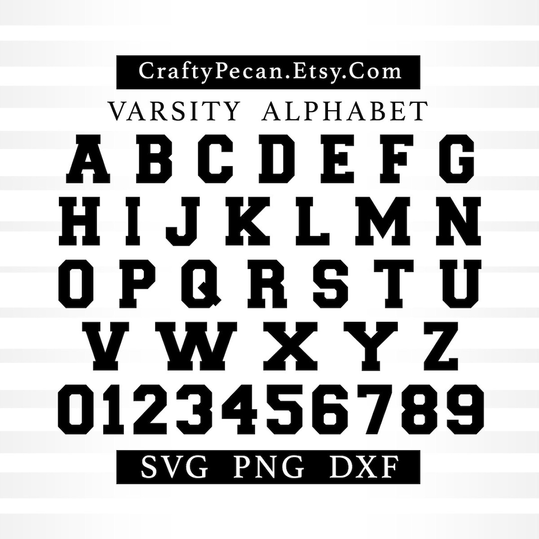 Varsity Font Svg, Varsity Alphabet, Sports Font, School Font, Sports ...