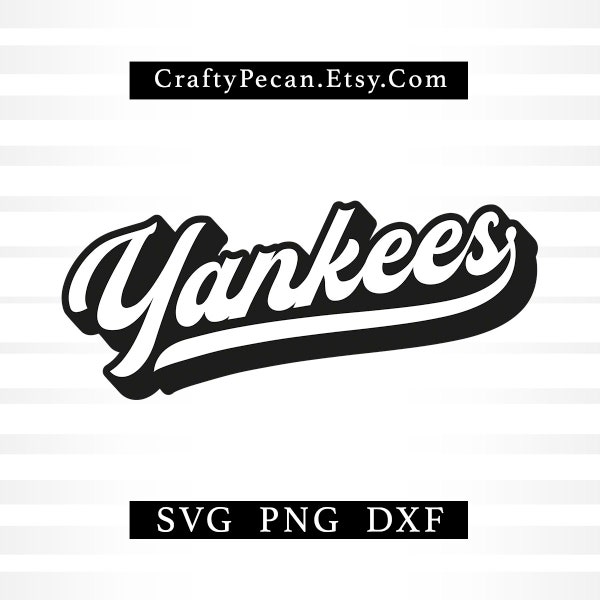 Yankees Svg, Yankees Baseball Svg, Yankees Retro Shirt Png, Yankees Jersey Svg fichiers pour Cricut Maker Silhouette Cameo, gravure laser dxf