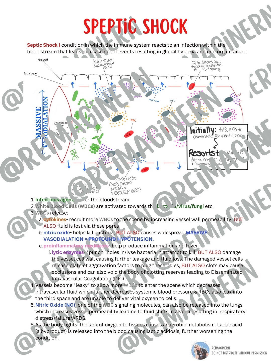 Septic Shock Nursing Study Sheet - Etsy