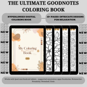 My Digital Coloring Book l Goodnotes Coloring book l Intricate Printable/Digital Coloring pages for Relaxation. 10+ Page Coloring Book.