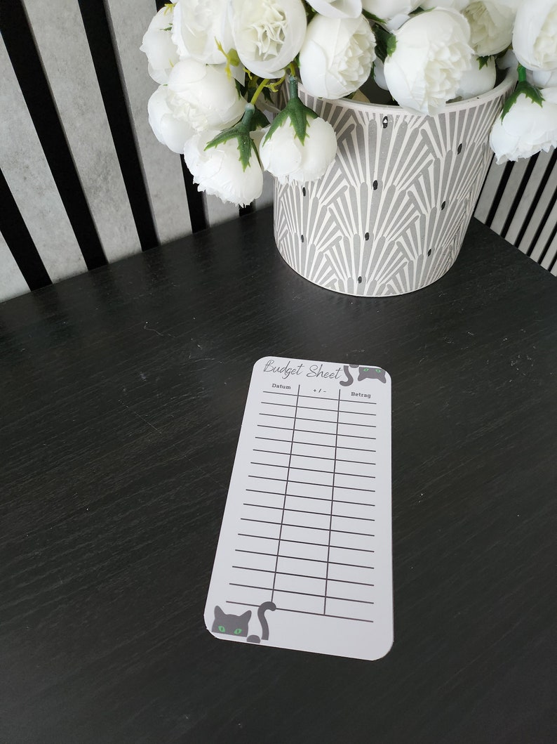 Budget Sheet Laminated / Unlimited Different Designs, Budget Binder