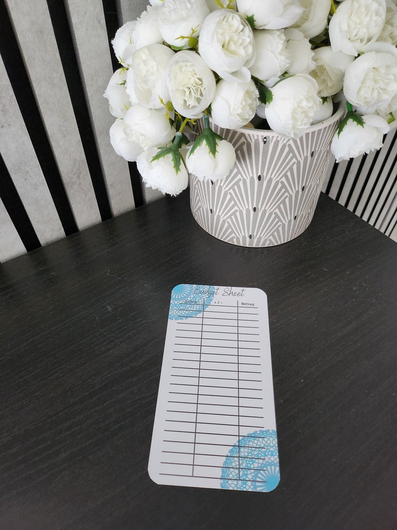 Budget Sheet Laminated / Unlimited Different Designs, Budget Binder