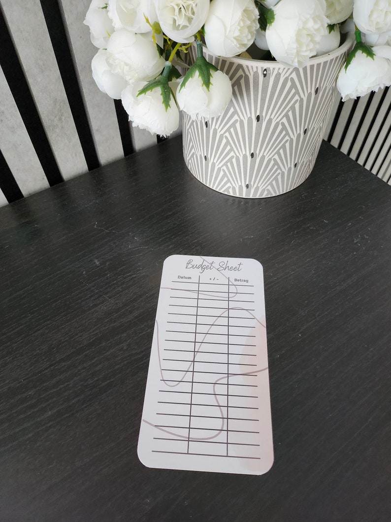 Budget Sheet Laminated / Unlimited Different Designs, Budget Binder