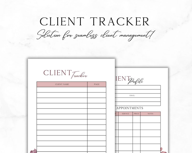 Client Management System Printable Client Tracker - Etsy