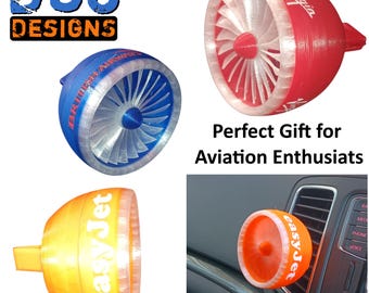 Airplane Jet Engine Car Air Freshener with Moving Engine. Pilots & Enthusiast Must Have Gift!