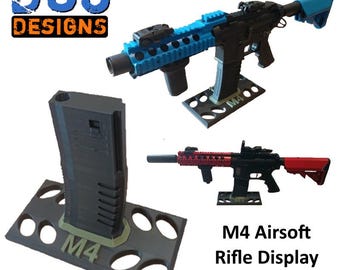 Display Stand for M4 style Airsoft Rifle. High Quality 3D Printed.