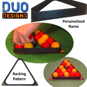 Personalised Pool Triangle Rack | Carbon Fibre PLA | Custom Pool Triangle| Pub, Club & Home Games Room Gift | Made in UK