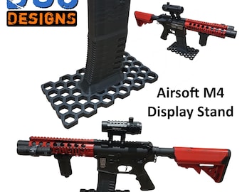 Hexagons Display Stand for M4 / AR15 style Airsoft Rifle. Custom Colours.