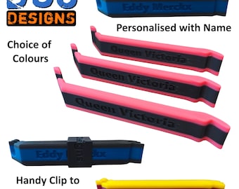 Personalised Sturdy Bike Tyre Levers – Set of 3 & Clip. Custom Colours. Perfect Cycling Gift for Cyclists.