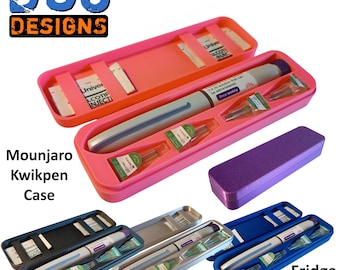 Ultra Compact KwikPen Mounjaro Case Storage Box – For Fridge & Travel. Most Compact Case.