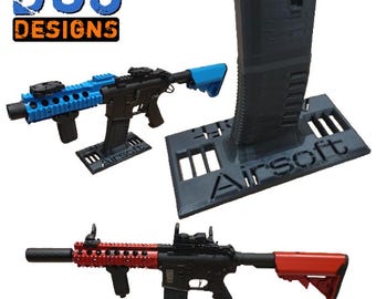 Display Stand for M4 / AR15 style Airsoft Rifle. High Quality 3D Printed.