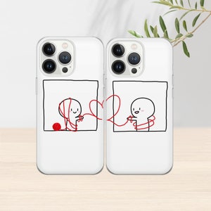 Cute Valentine Couple Matching Phone Case Matching Phone Cover Couple Phone Case for iPhone 15 Pro Max Phone Case for 14, 12, 13, 11, Xs Max