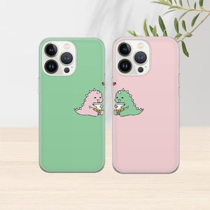 Cute Dinosaur Couple Matching Phone Case Matching Phone Cover Couple Phone Case for iPhone 15 Pro Max Phone Case for 14, 12, 13, 11, Xs Max