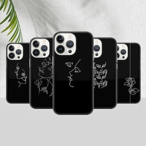 Custodia per telefono One Line Art Cover Single Line Art per iPhone 15 Pro Max, 14, 12, Xs, 13, 11 Pro, Xr, Samsung S22, S10, S20, A33, Pixel 7 Pro, 7A