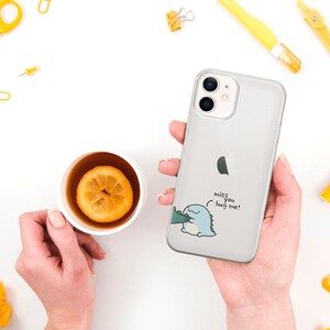 Transparent Cute Dinosaur Couple Phone Case, Matching Phone Cover Couple Phone Case for iPhone 15 Pro Max Phone Case for 14, 12, 13, 11, Xs image 5