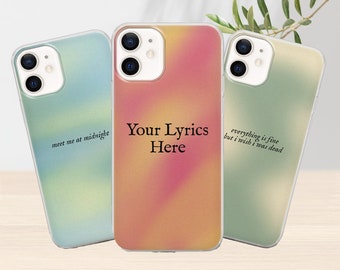 Custom Lyrics Phone Case Personalized Song Lyrics Cover for iPhone 15 Pro Max, 14, 12, Xs, 13, 11 Pro, Samsung S23, A33, Pixel 8 Pro, 7A